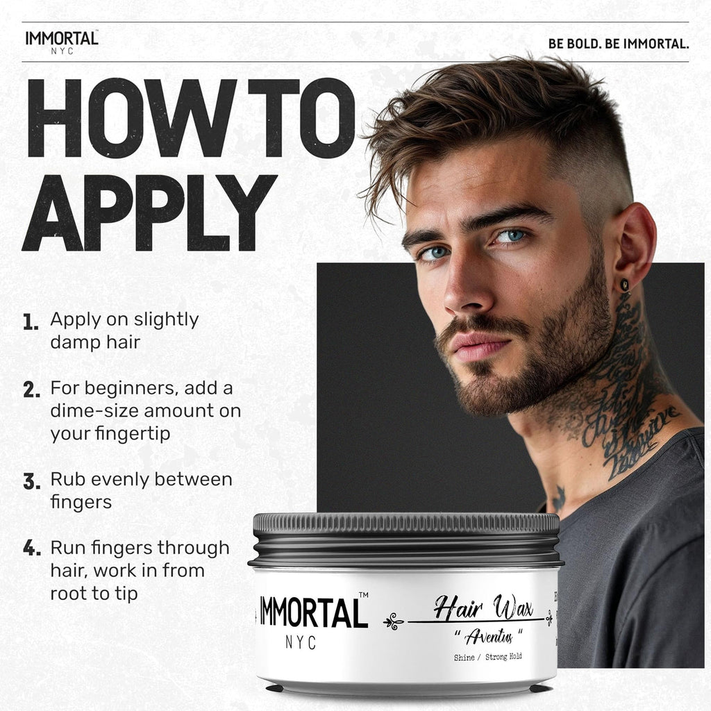 Immortal NYC Aventus Hair Wax – Extra Strong Hold, Low Shine, Water-Based, All Natural
