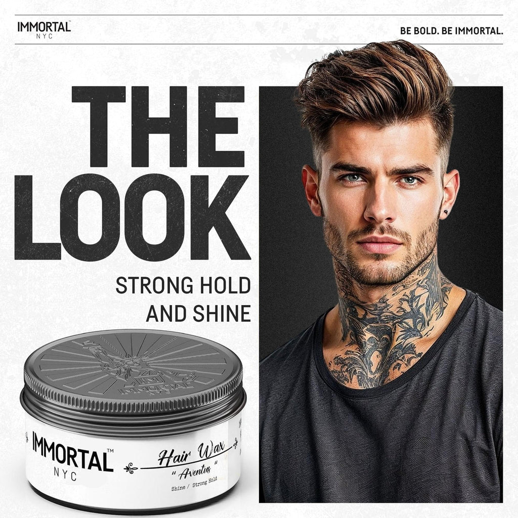 Immortal NYC Aventus Hair Wax – Extra Strong Hold, Low Shine, Water-Based, All Natural
