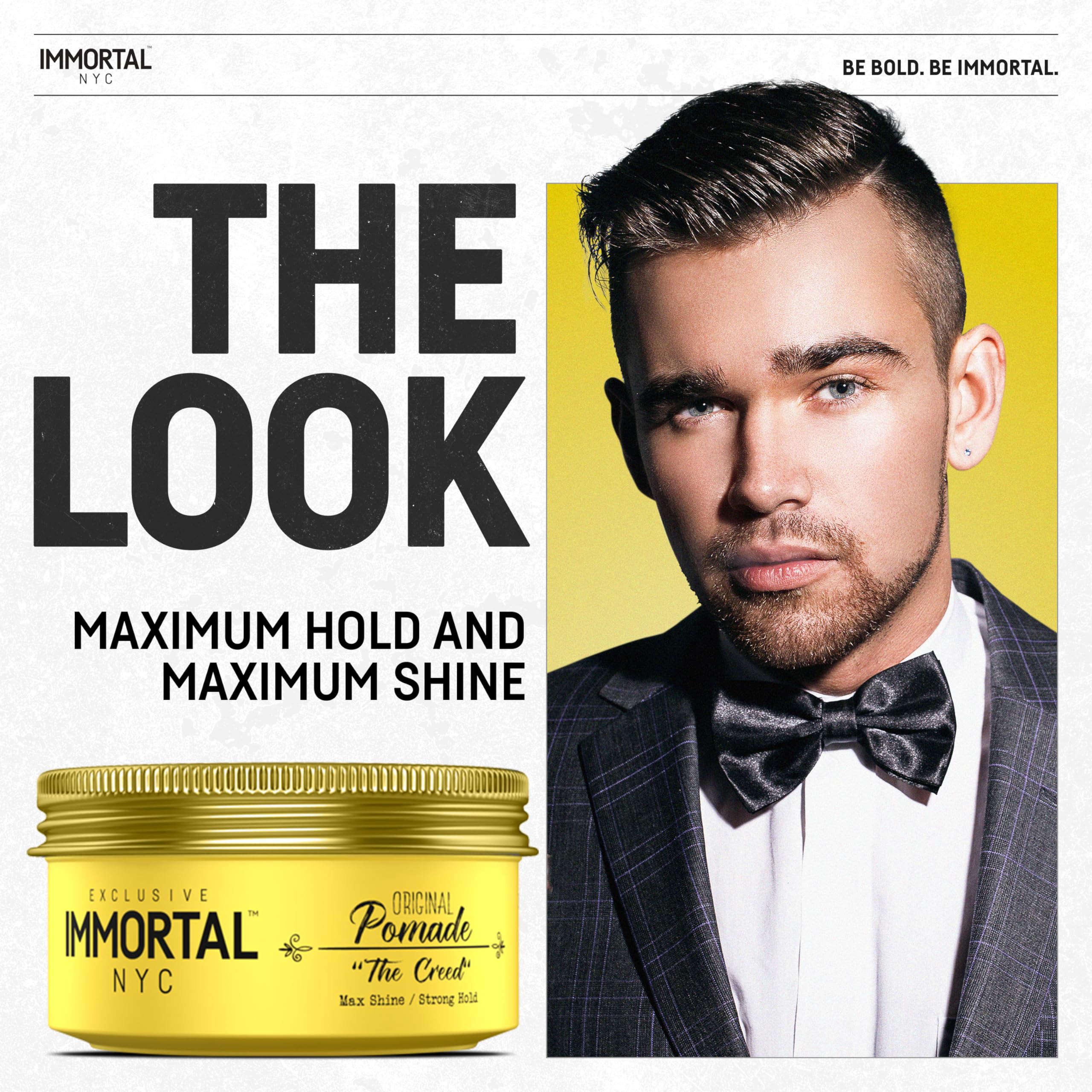 Immortal NYC The Creed Hair Pomade — Strong Hold, Max Shine, Water-Based