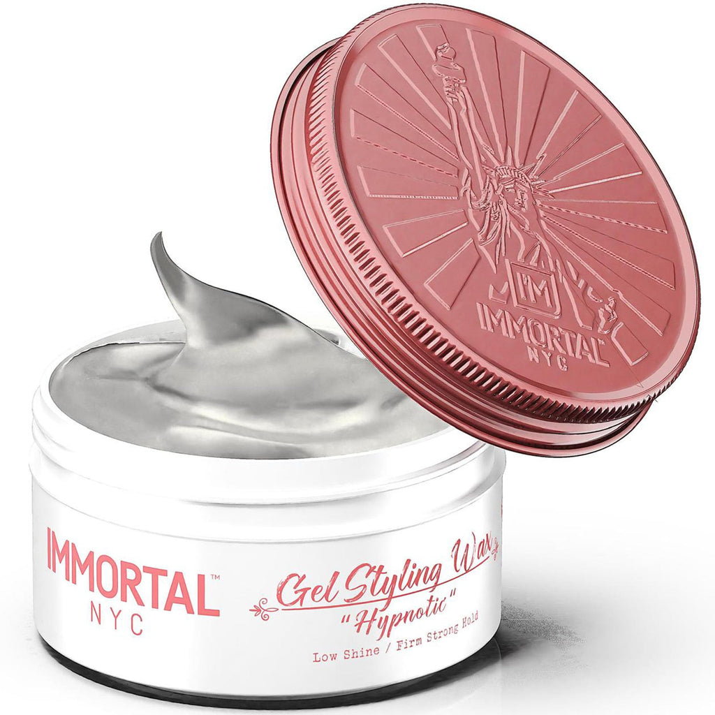 Immortal NYC Hair Gel Styling Wax Hypnotic — Maximum Hold, Low Shine, All-Natural Water-Based Pomade