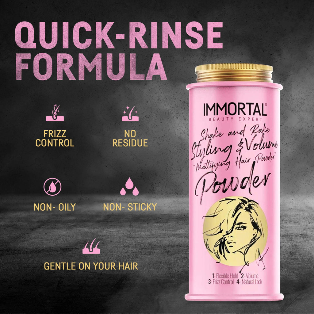 Immortal NYC Shake & Rake Volume Powder – Natural Matte Finish, Flexible Hold