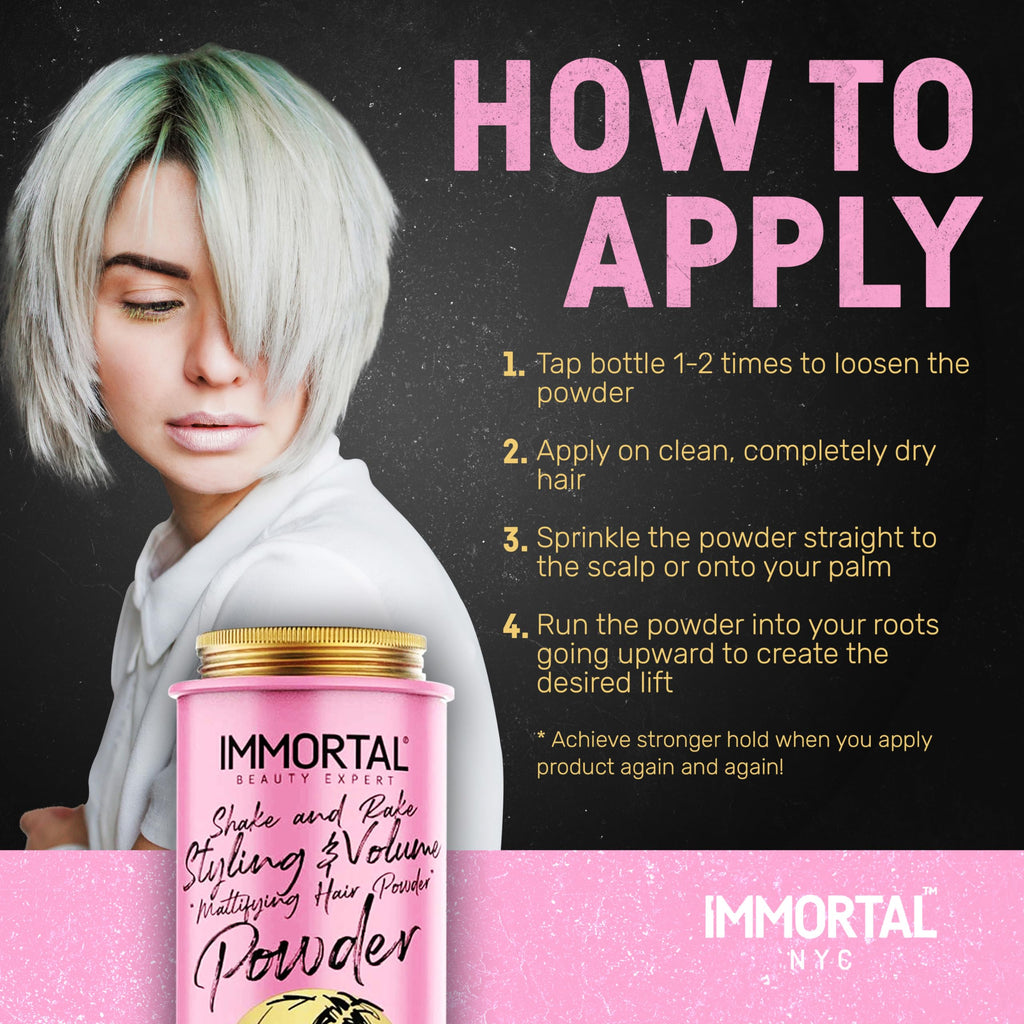 Immortal NYC Shake & Rake Volume Powder – Natural Matte Finish, Flexible Hold