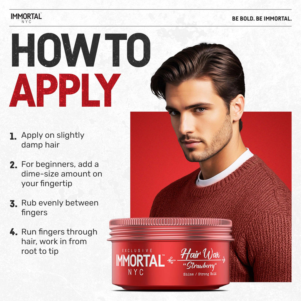 Immortal NYC Strawberry Hair Wax — 8/9 Hold, Maximum Shine | Water-Based, No Residue