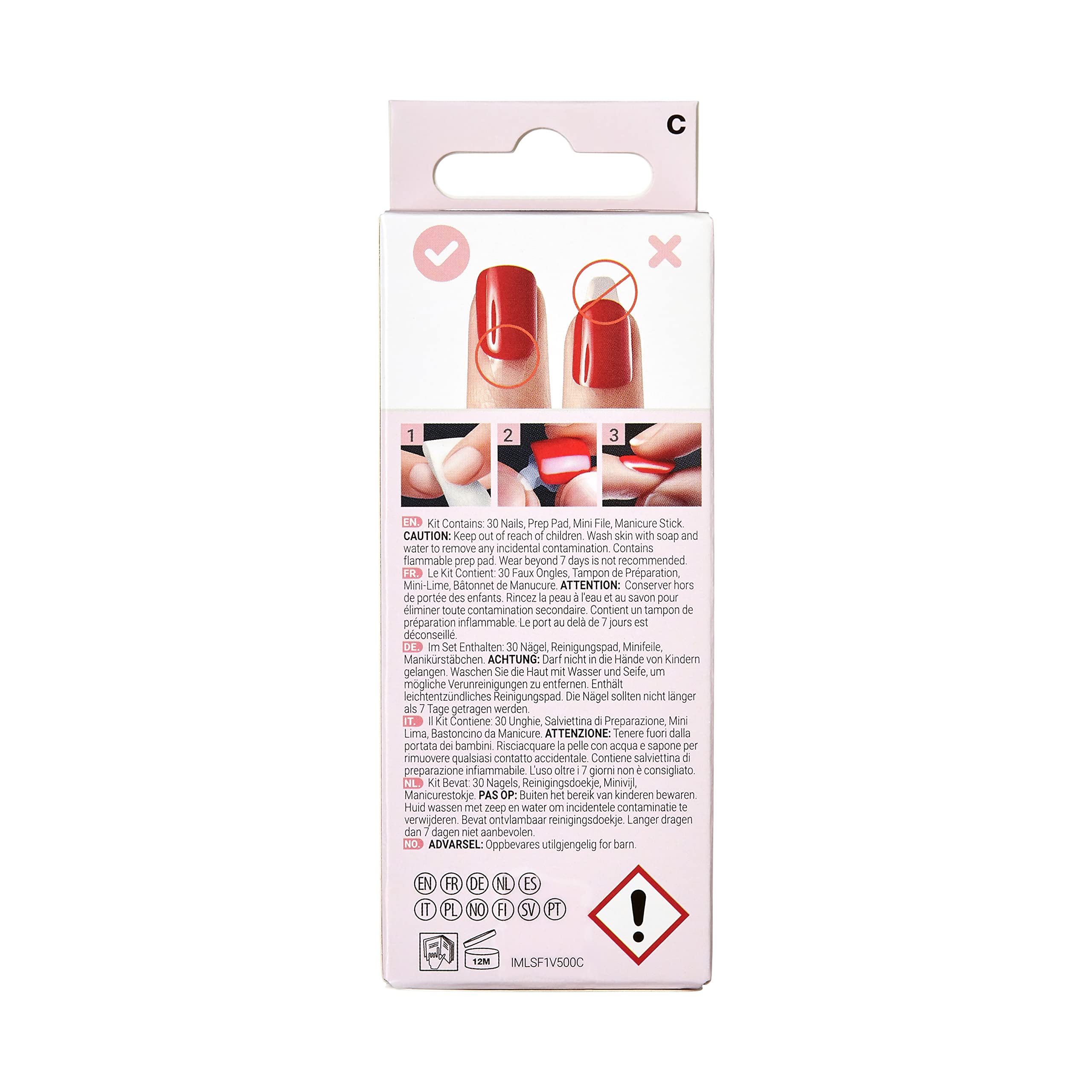 KISS imPRESS x LoveShackFancy Limited Edition: Sunkissed Peach Short Square Nails with Prep Pad & Tools