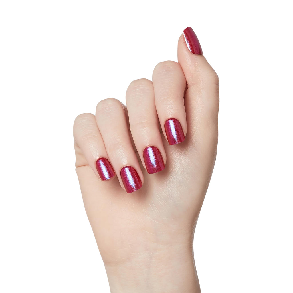 imPRESS No Glue Mani Color FX This City – Dark Red, Short Squoval Nails Kit