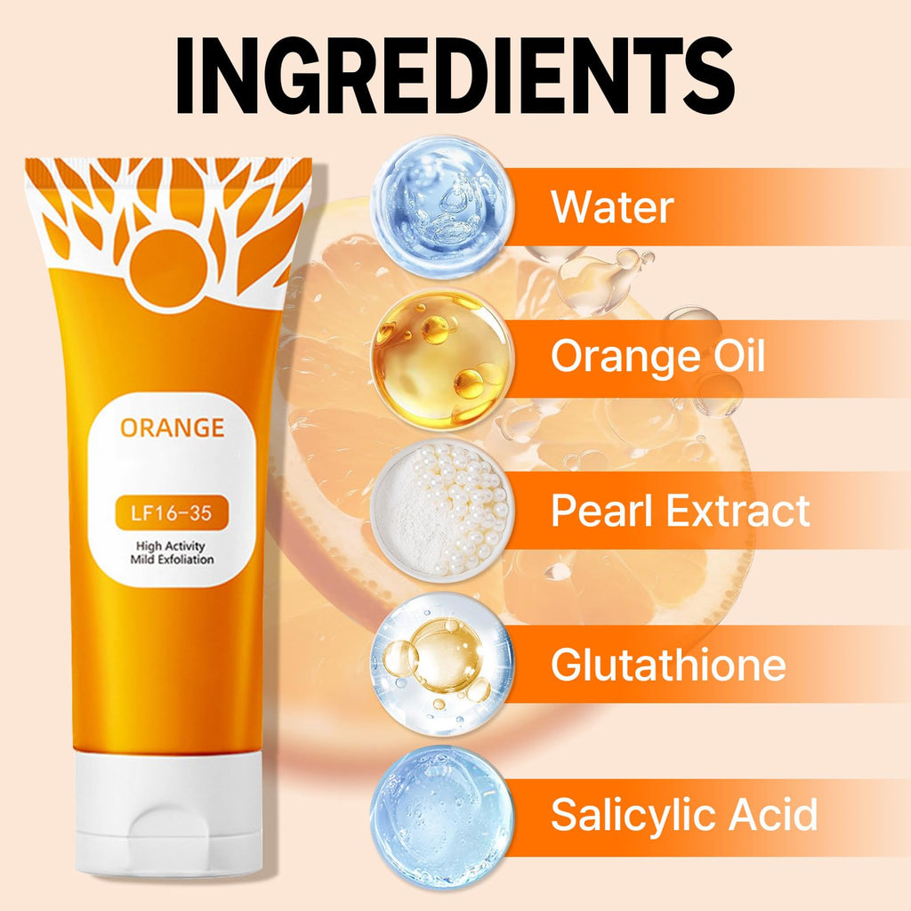 IMrawlook 2pcs Orange Exfoliating Gel for Face & Body – Dual-Action Cleansing & Hydration