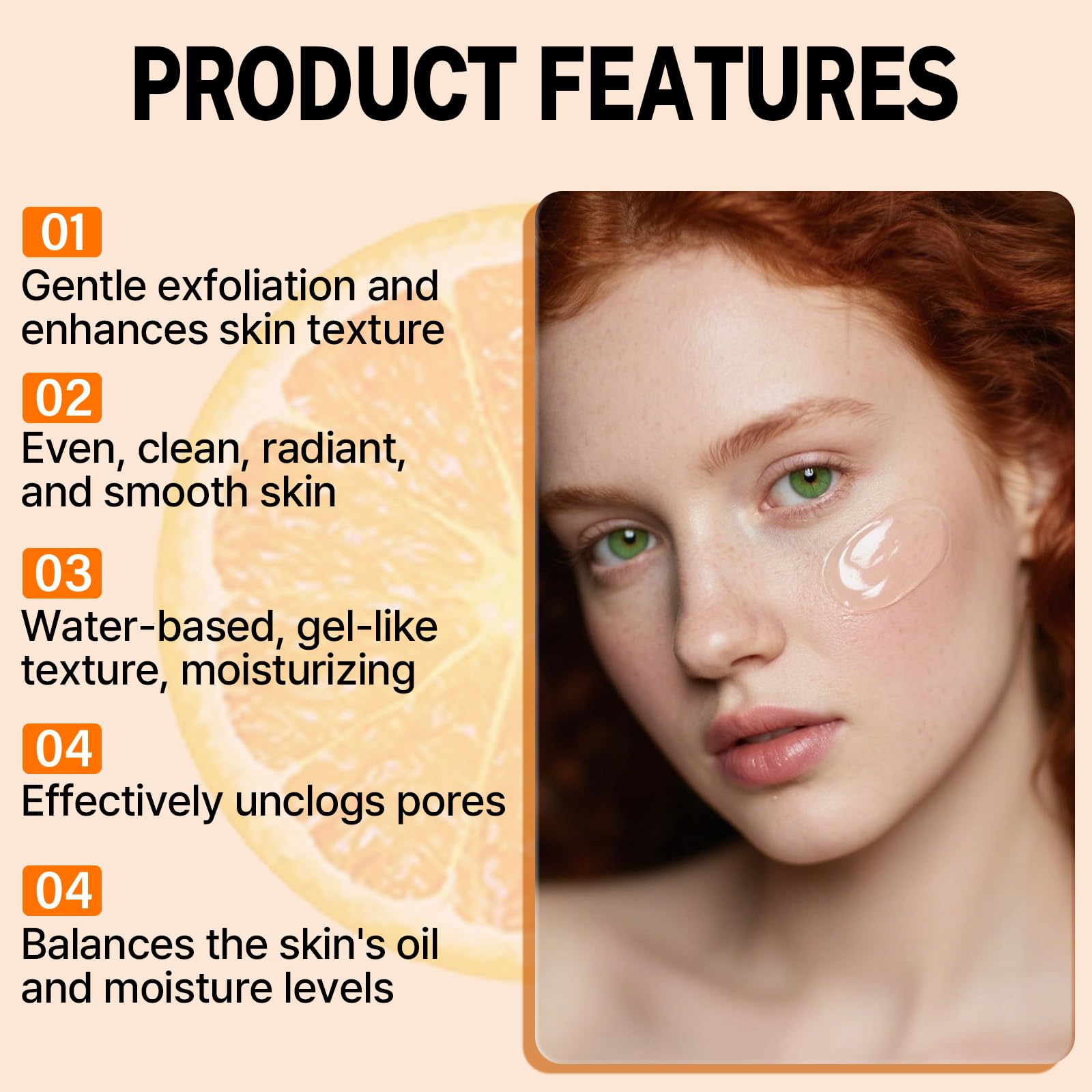 IMrawlook 2pcs Orange Exfoliating Gel for Face & Body – Dual-Action Cleansing & Hydration