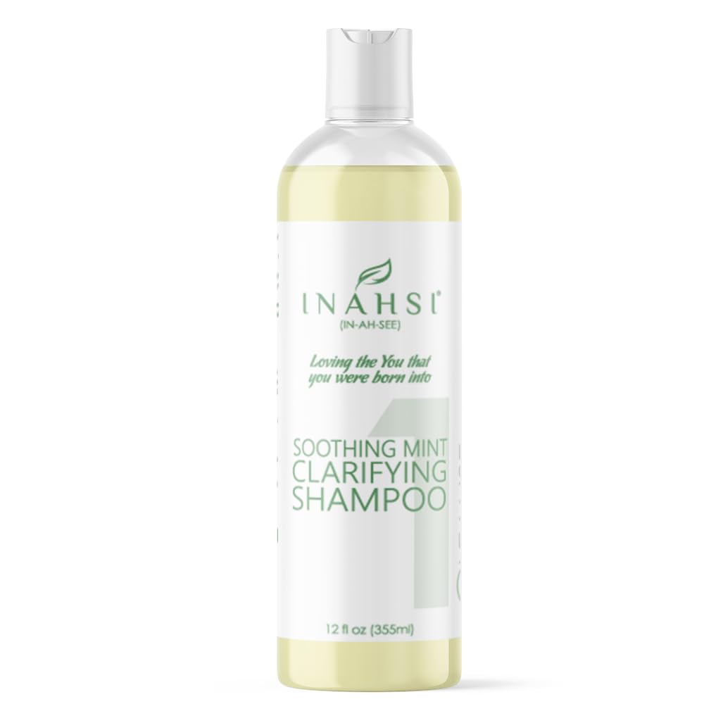 INAHSI Soothing Mint Clarifying Shampoo | Curly Hair Care, Sulfate-Free, Made in USA, 12 oz