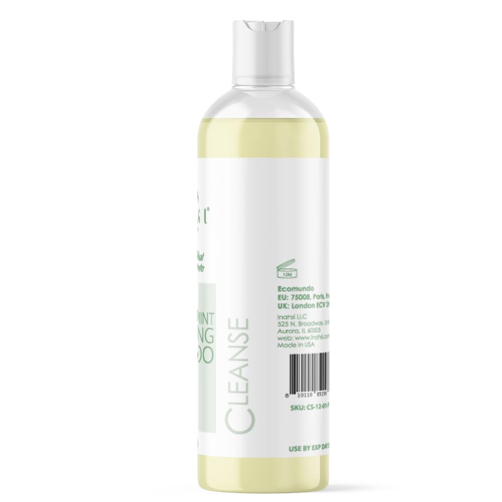 INAHSI Soothing Mint Clarifying Shampoo | Curly Hair Care, Sulfate-Free, Made in USA, 12 oz