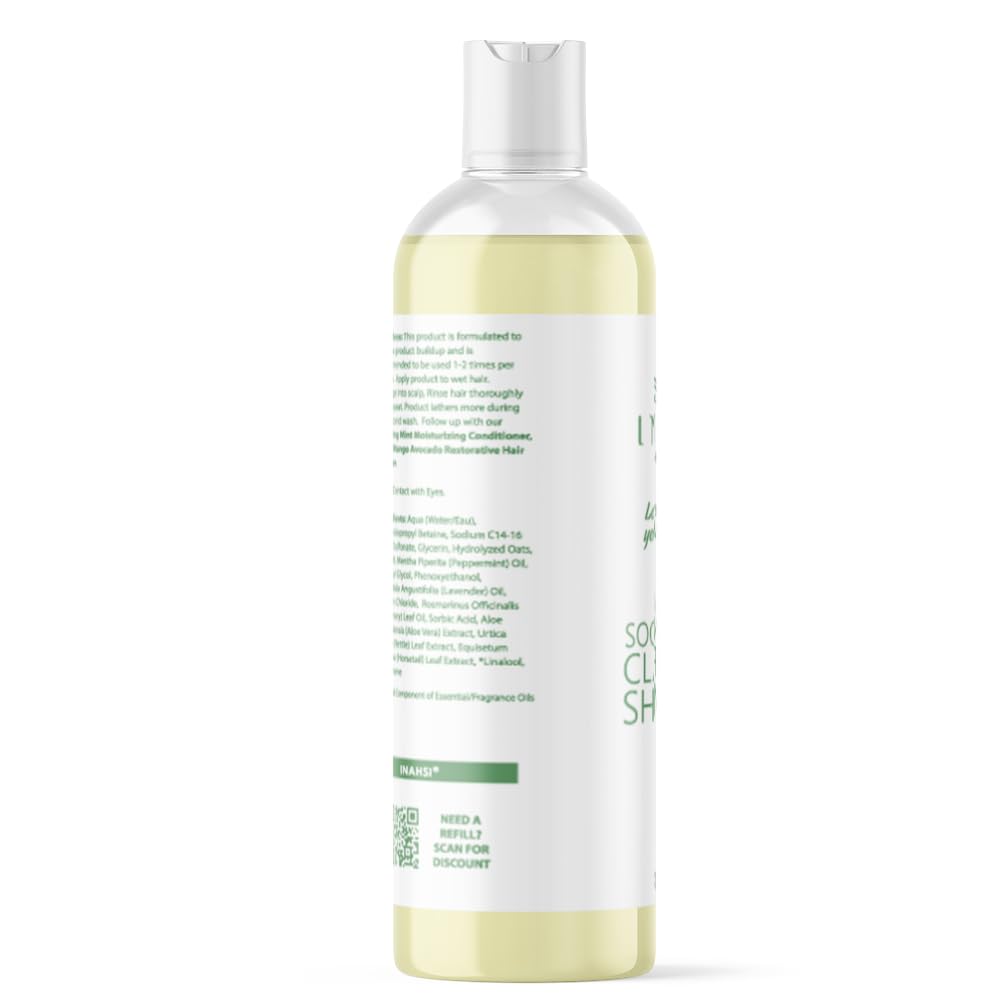 INAHSI Soothing Mint Clarifying Shampoo | Curly Hair Care, Sulfate-Free, Made in USA, 12 oz