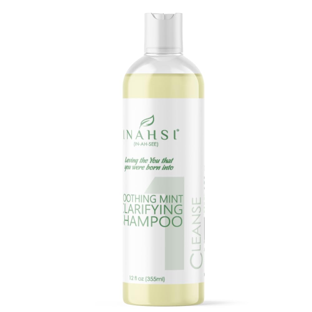 INAHSI Soothing Mint Clarifying Shampoo | Curly Hair Care, Sulfate-Free, Made in USA, 12 oz