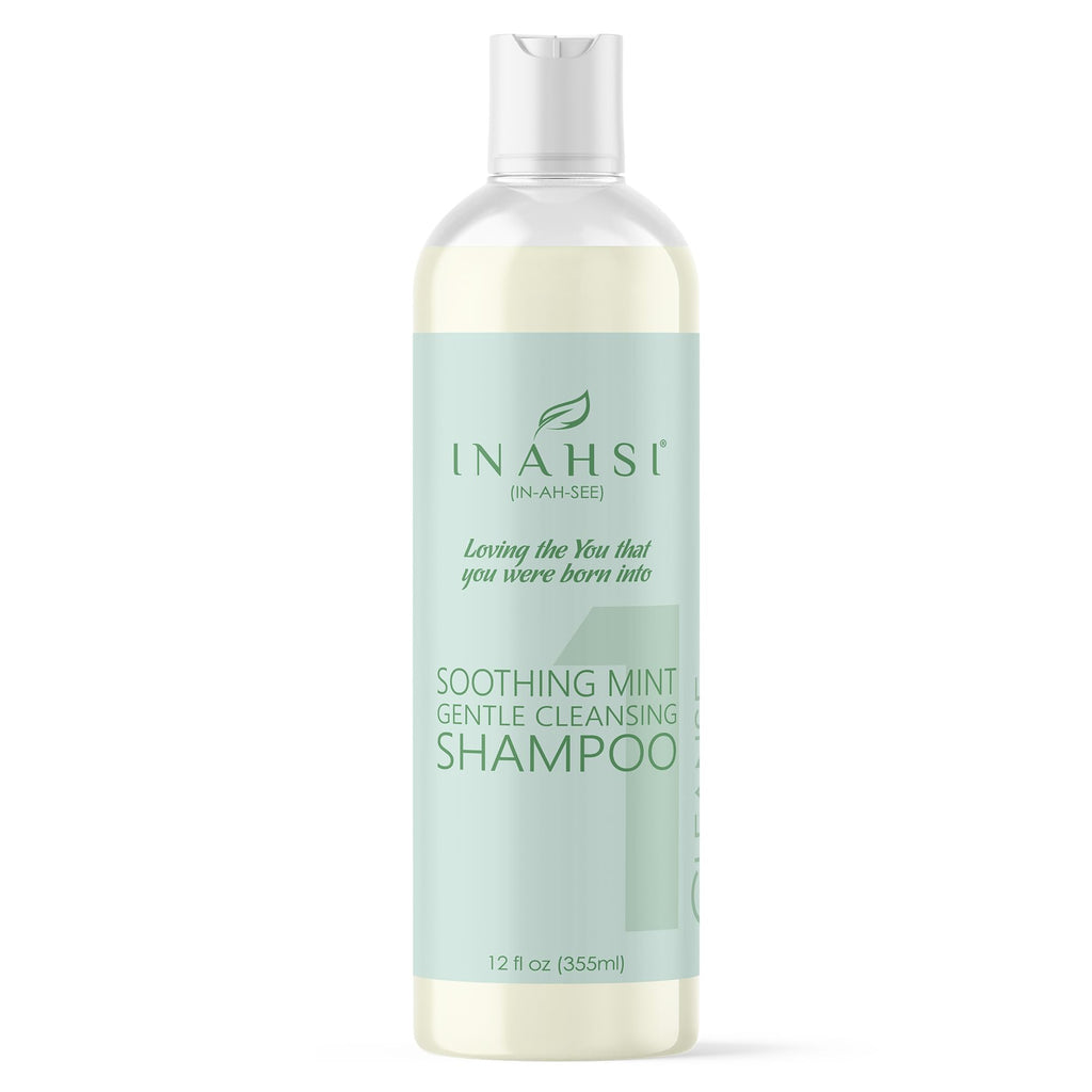 Inahsi Soothing Mint Gentle Cleansing Shampoo – Curl-Friendly, Sulfate-Free, USA Made 12 oz