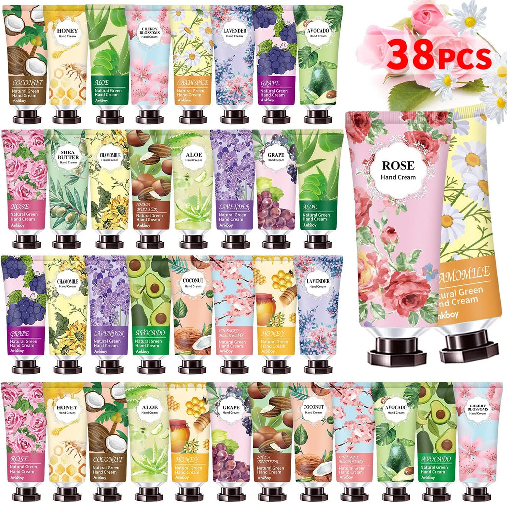 INALIER 38-Pack Hand Cream Gift Set – Mini Travel-Size Moisturizers for Dry Hands