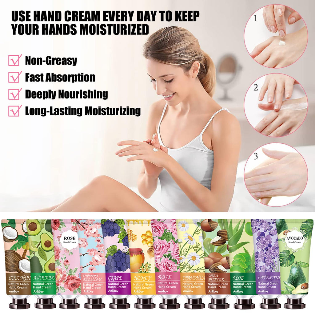 INALIER 38-Pack Hand Cream Gift Set – Mini Travel-Size Moisturizers for Dry Hands