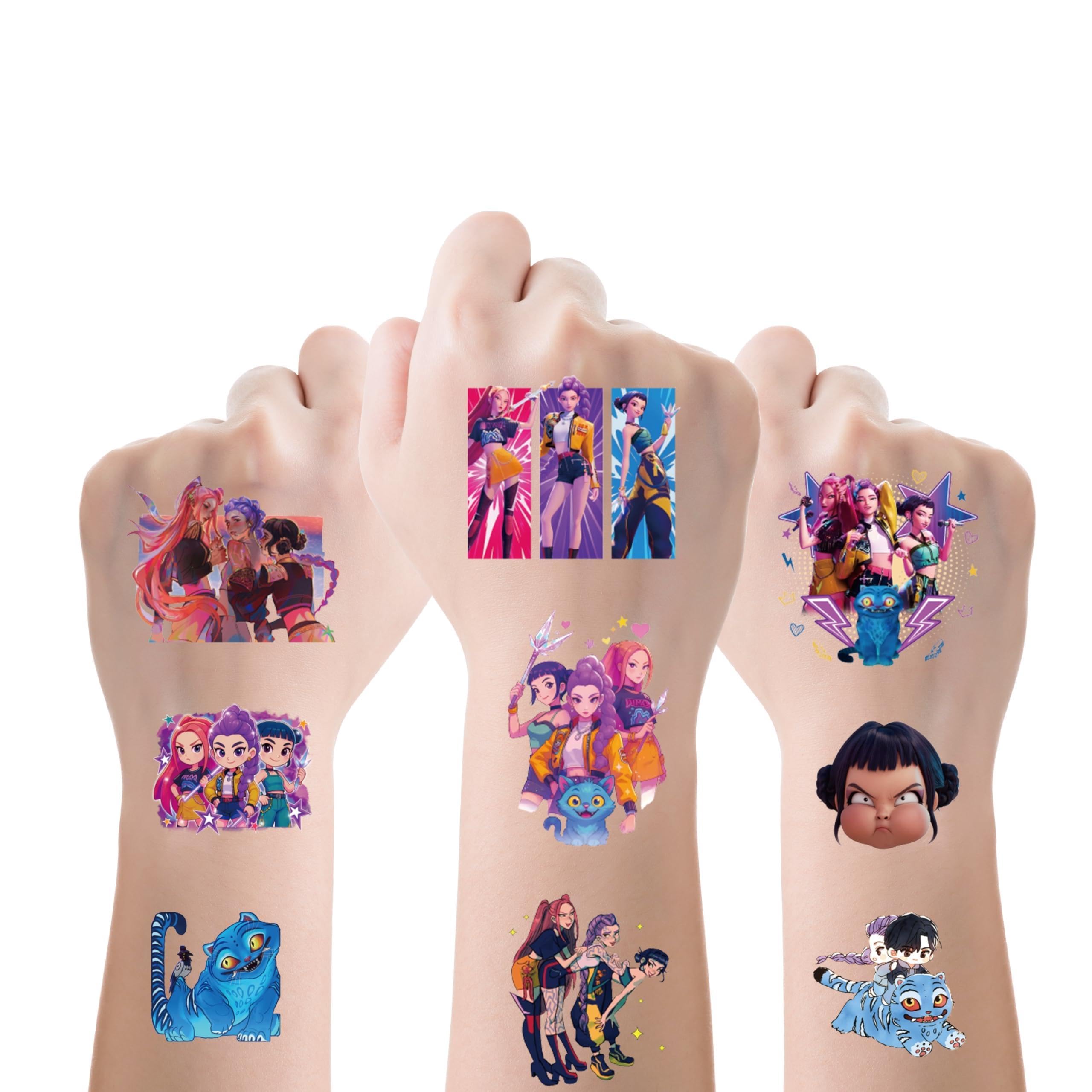 INBVE Kpop Demon Hunters Tattoos – 60 Pcs Kids Birthday Party Favors
