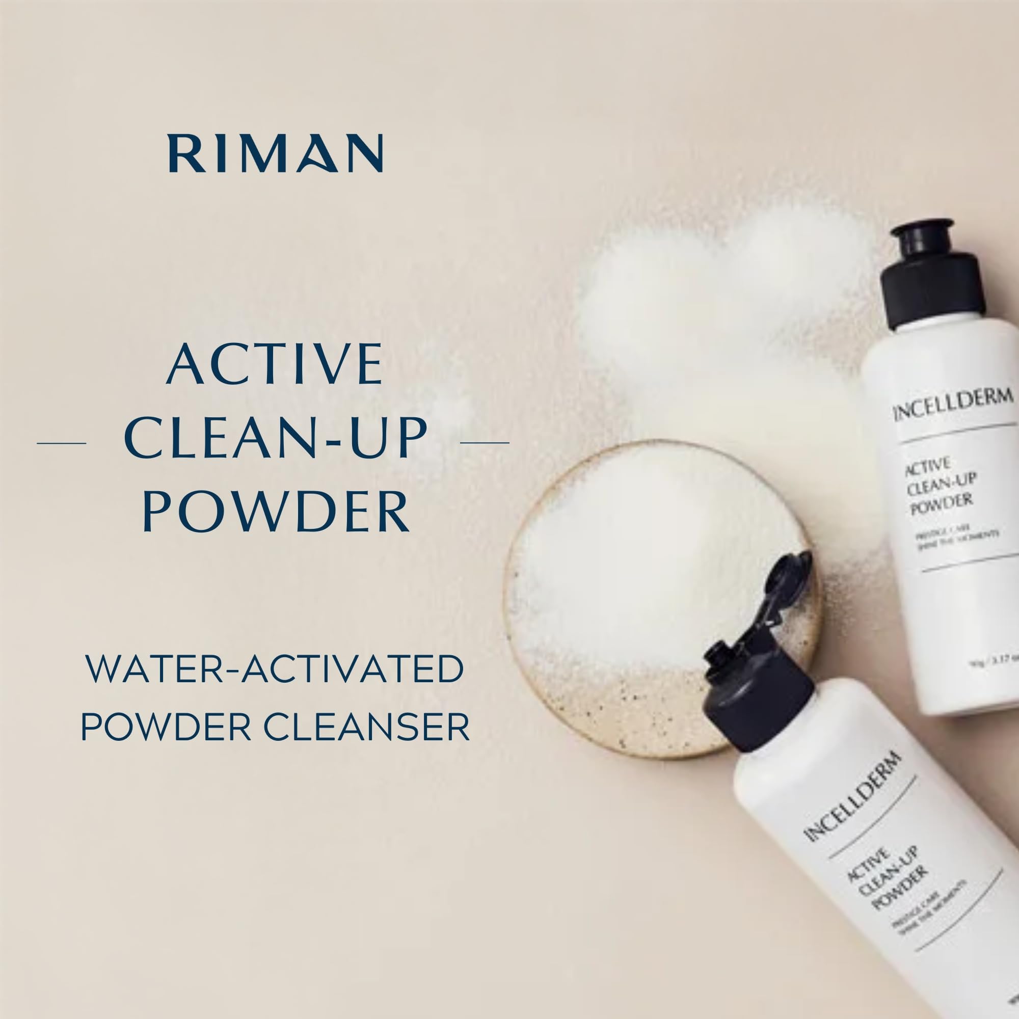 INCELLDERM Active Clean-Up Powder 90g | Water-Activated Papain Cleanser