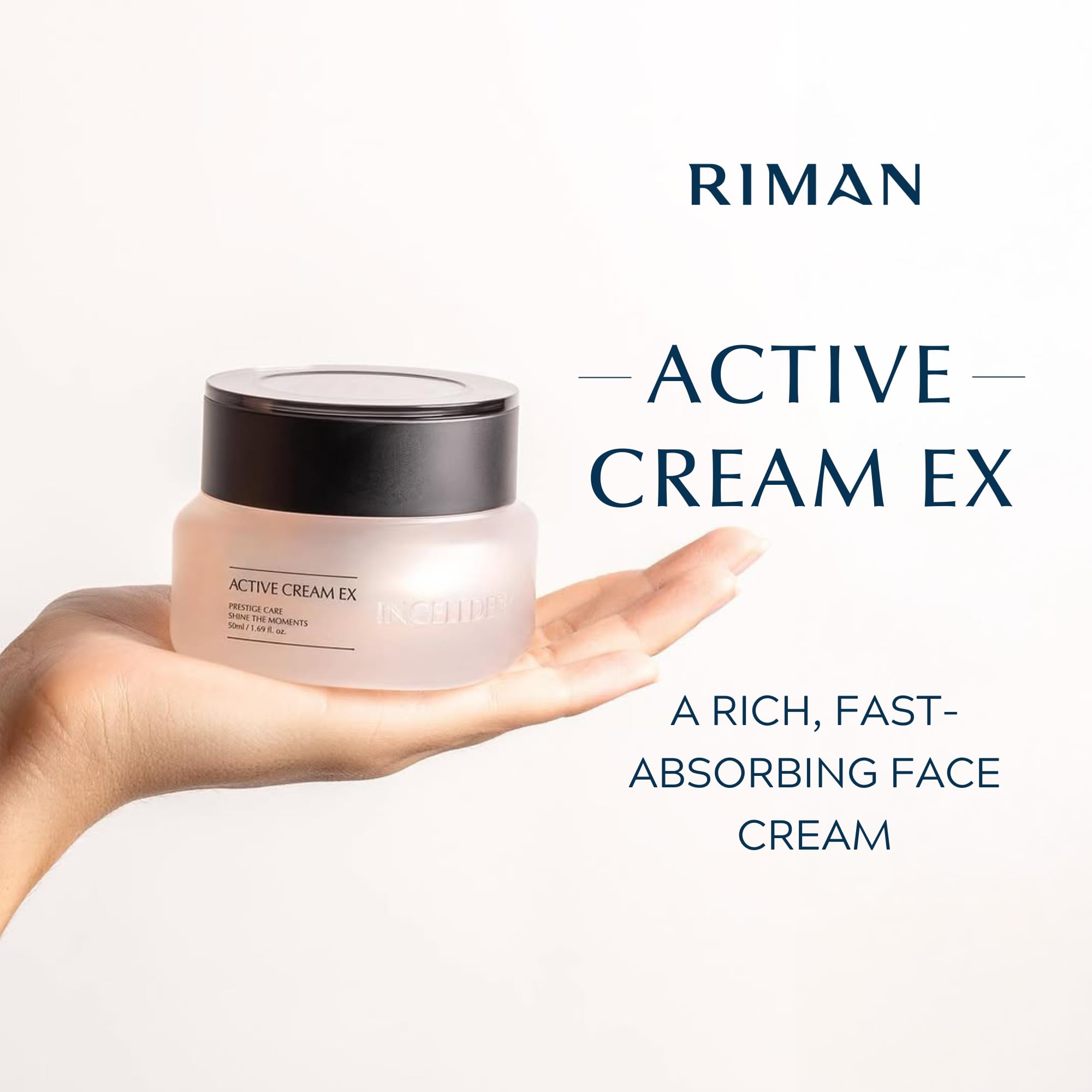 Riman Active Cream EX by INCELLDERM — Fast-Absorbing Moisturizer for Sensitive Skin