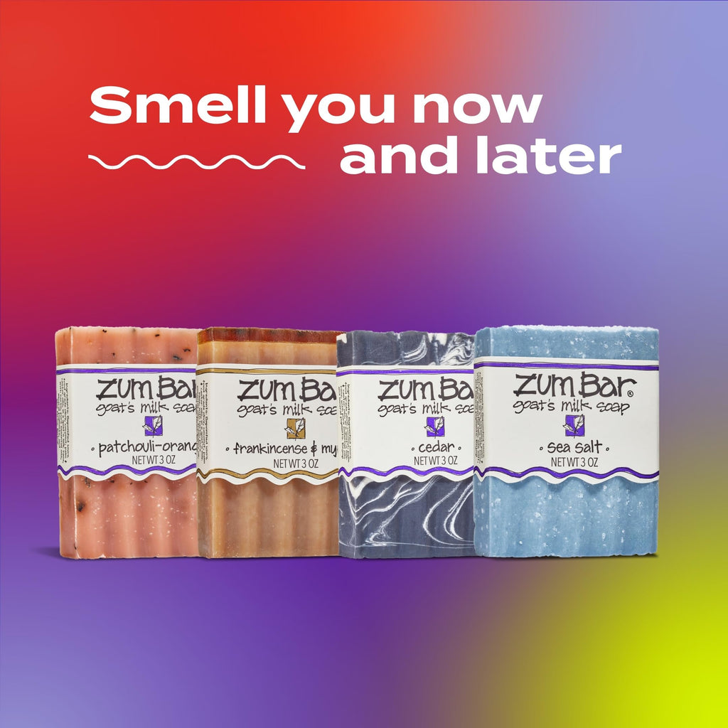 Indigo Wild Zum Goat Milk Soap Bar – 3 oz, Essential Oils, Earth & Sea Blends (4 Pack)
