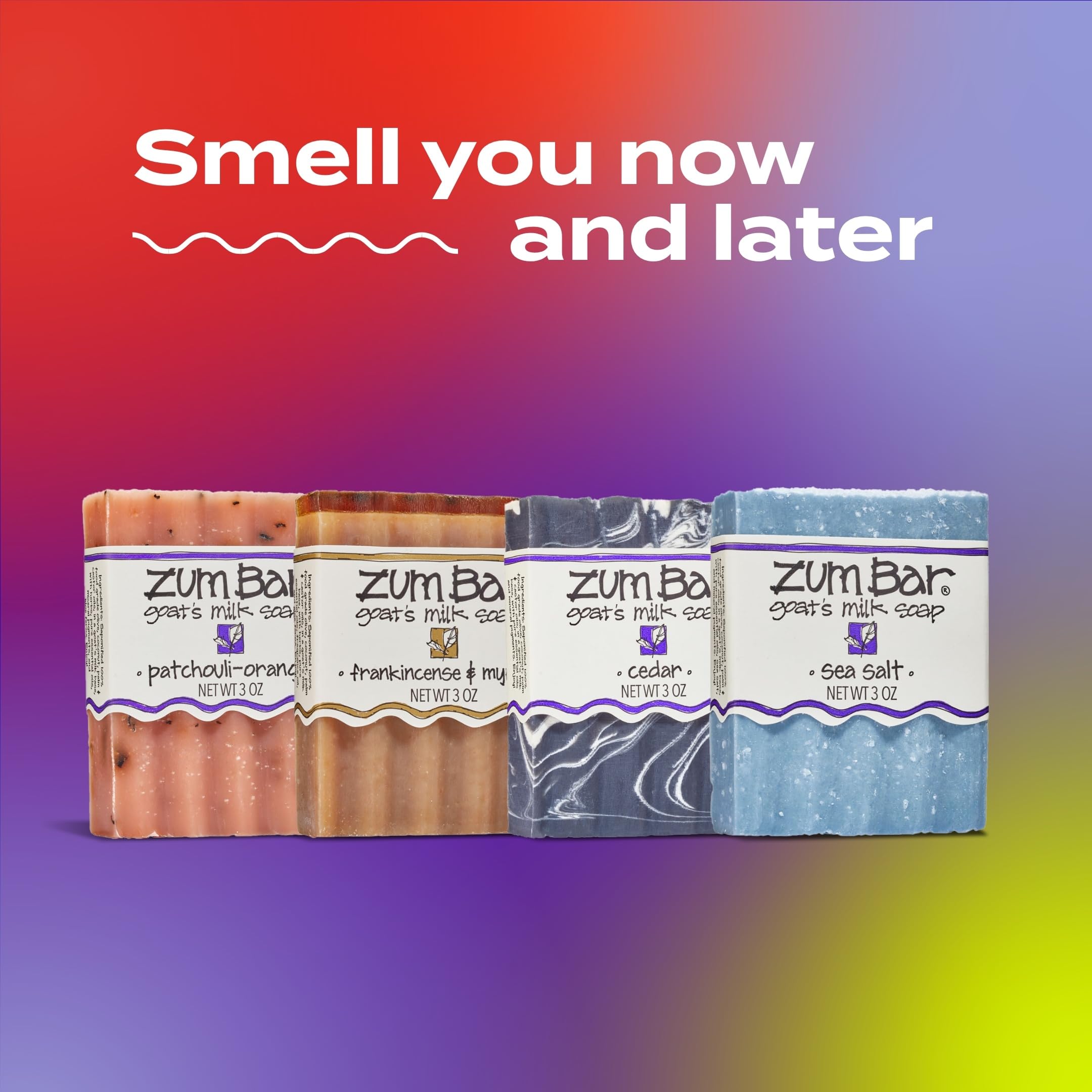 Indigo Wild Zum Goat Milk Soap Bar – 3 oz, Essential Oils, Earth & Sea Blends (4 Pack)