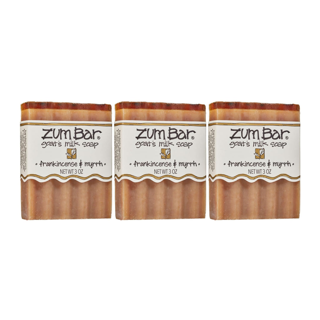 Indigo Wild Zum Goat Milk Soap Bar – Frankincense & Myrrh, 3 oz, 3-Pack