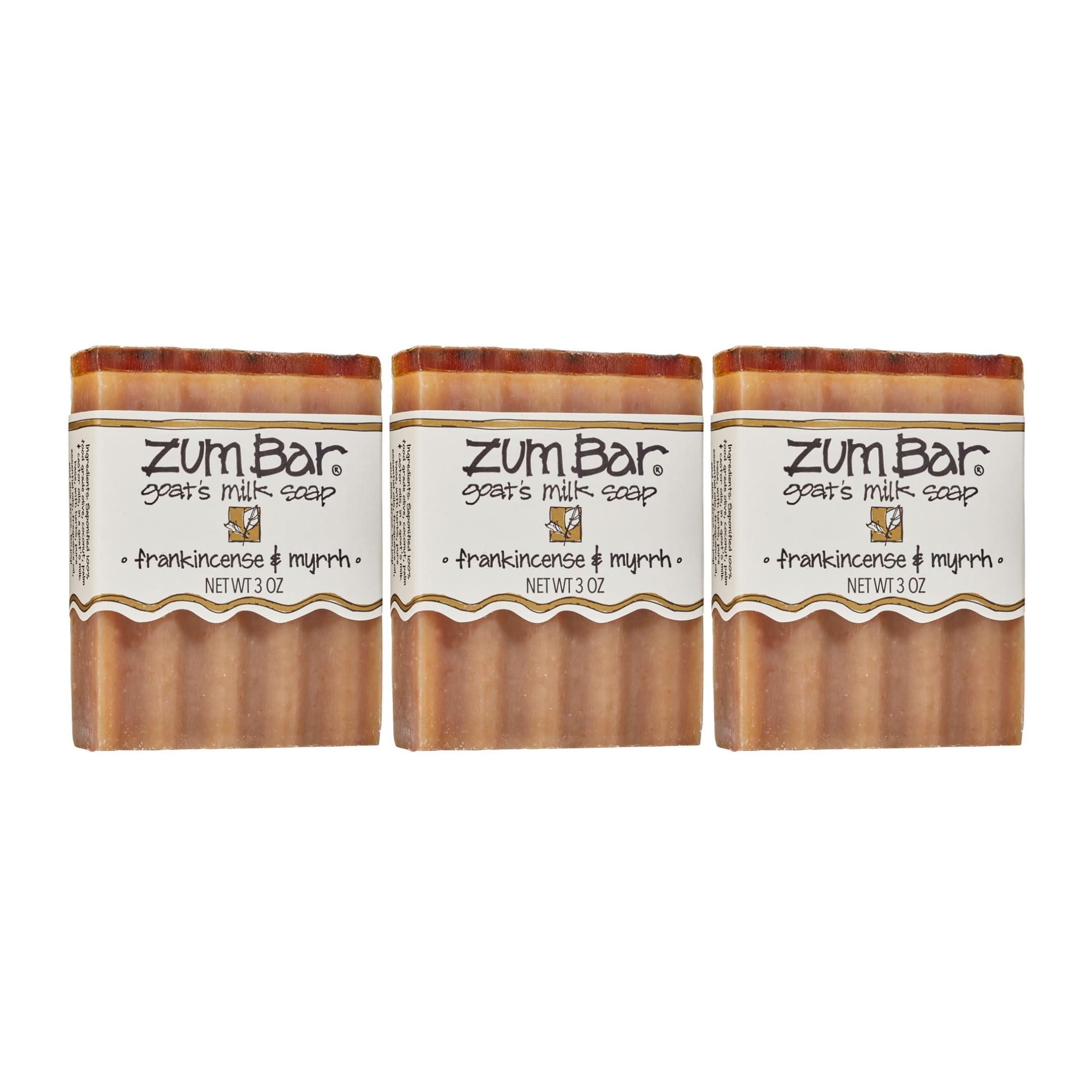 Indigo Wild Zum Goat Milk Soap Bar – Frankincense & Myrrh, 3 oz, 3-Pack
