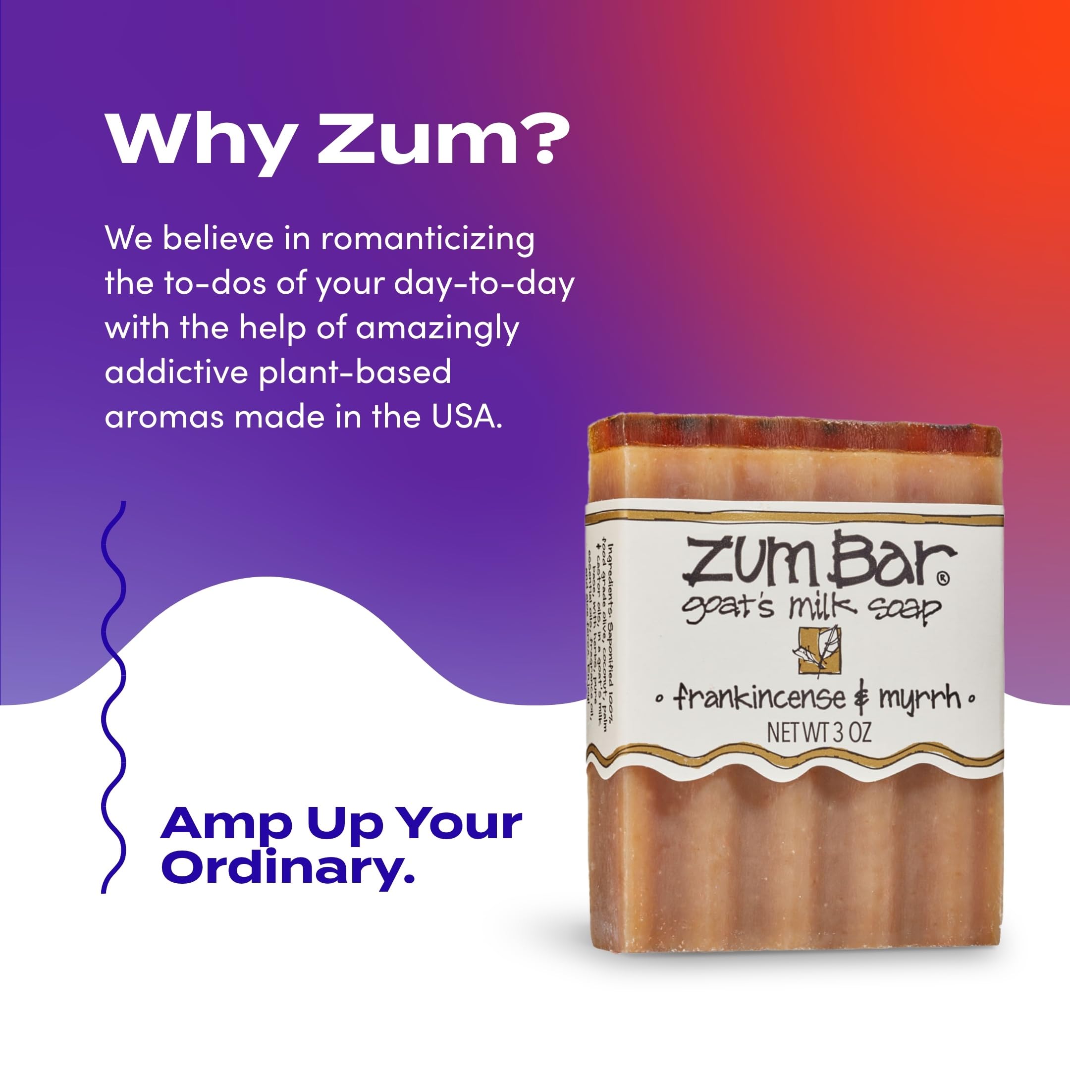 Indigo Wild Zum Goat Milk Soap Bar – Frankincense & Myrrh, 3 oz, 3-Pack