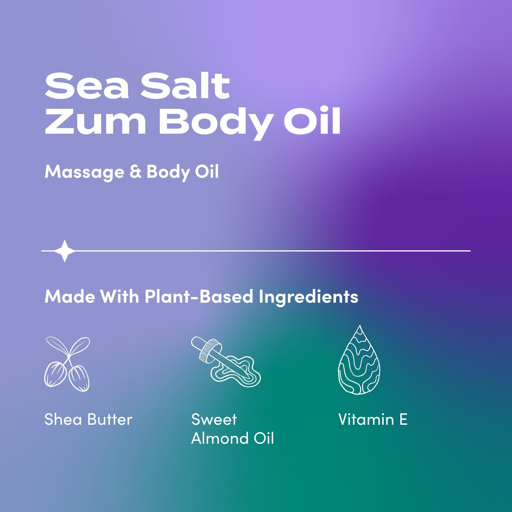 Indigo Wild Zum Sea Salt Body Oil – Nourishing Massage Oil with Sweet Almond Oil | 4 fl oz