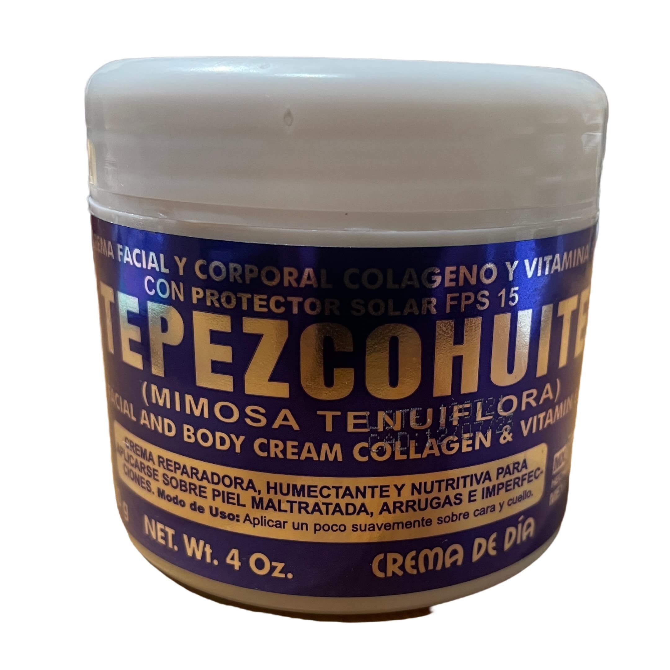 Indio Papago Tepezcohuite Skin Cream SPF-15 | Collagen & Vitamin E, 120g