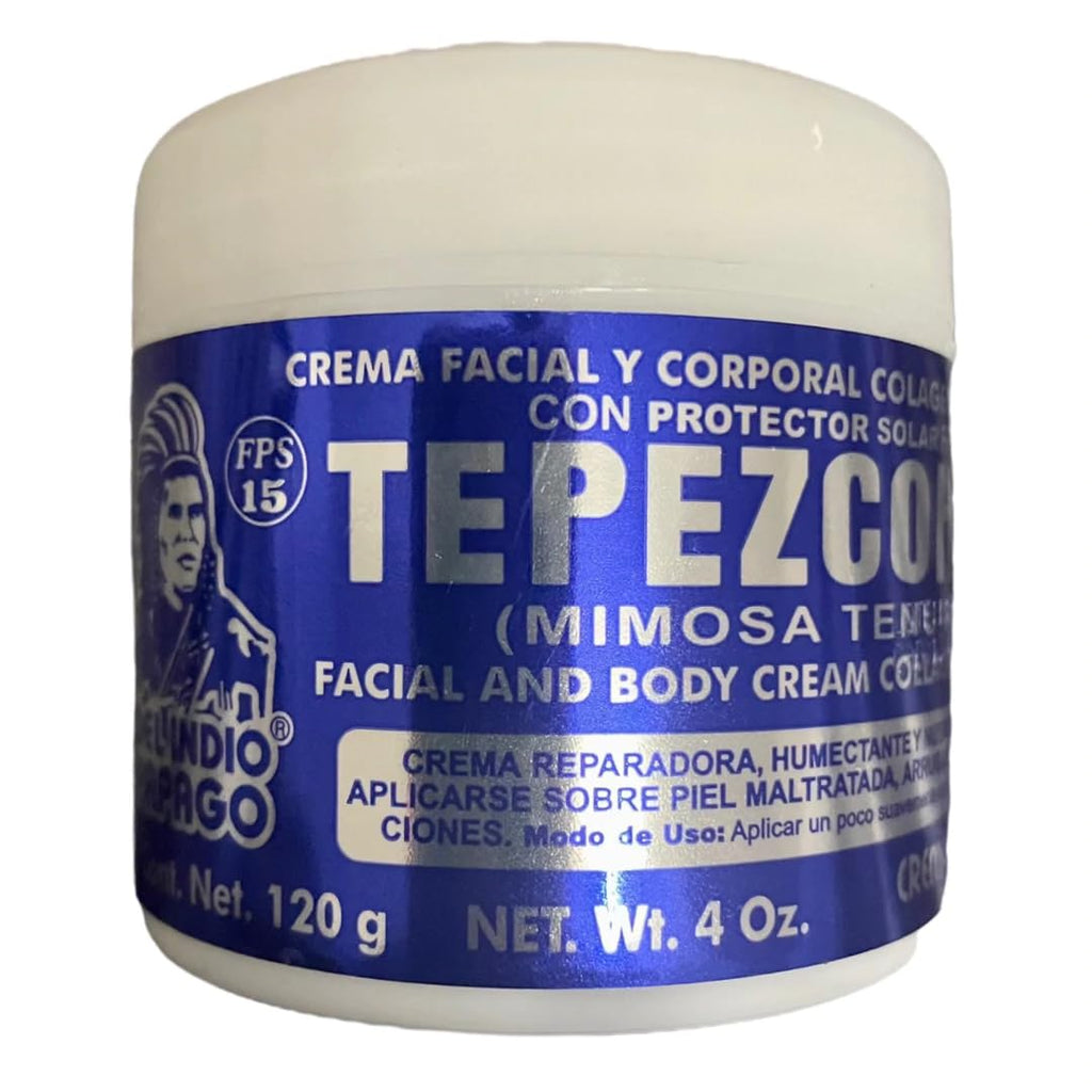 Indio Papago Tepezcohuite Skin Cream SPF-15 | Collagen & Vitamin E, 120g