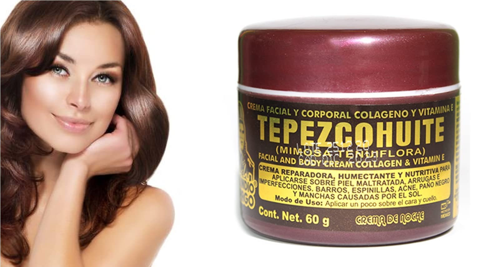 Indio Papago Tepezcohuite Night Cream 60g – 2 Pack | Reduce Fine Lines, Clarify Skin