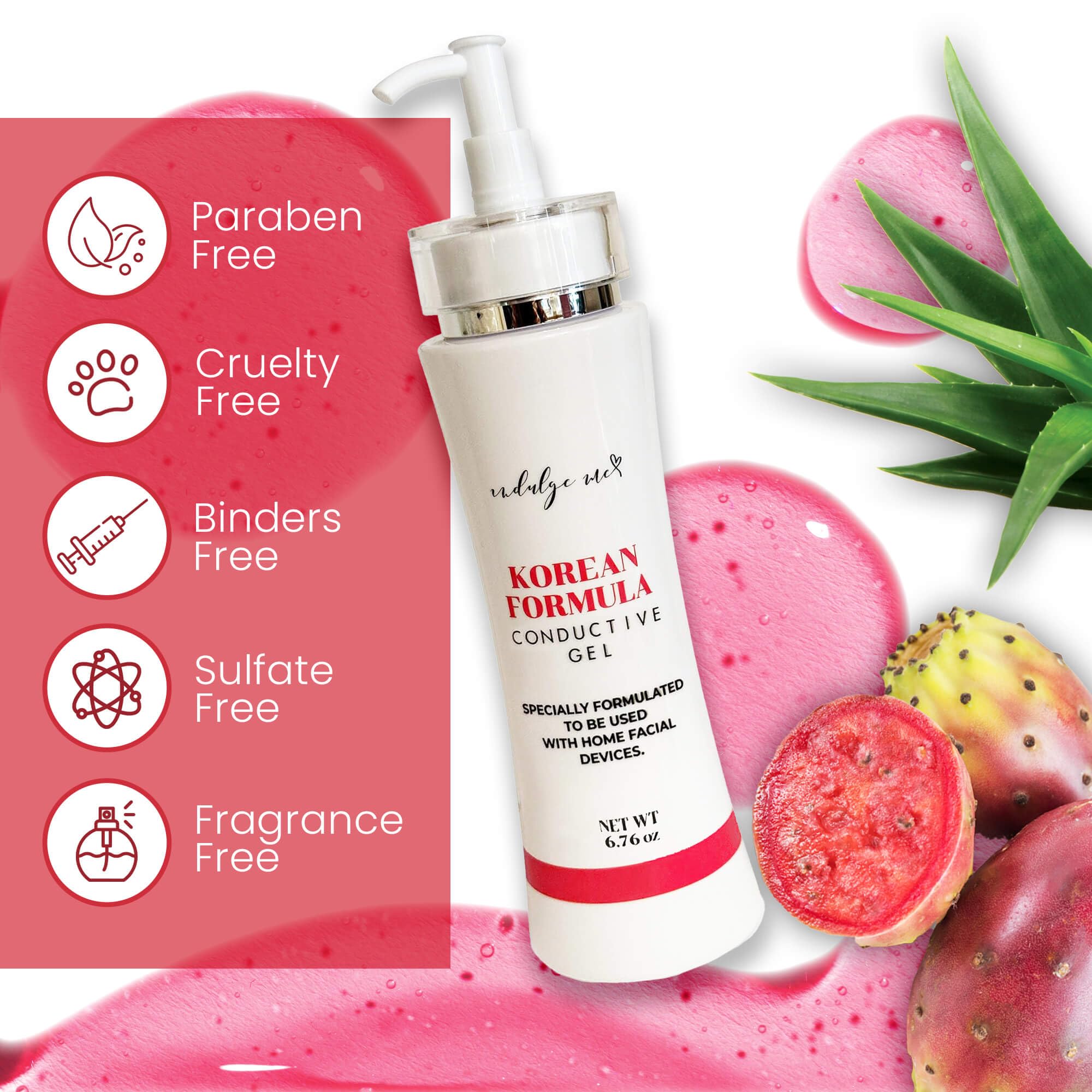 IndulgeMe Conductive Gel – Collagen, Ceramide & Hyaluronic Acid for Microcurrent Devices | Fragrance-Free Korean Formula