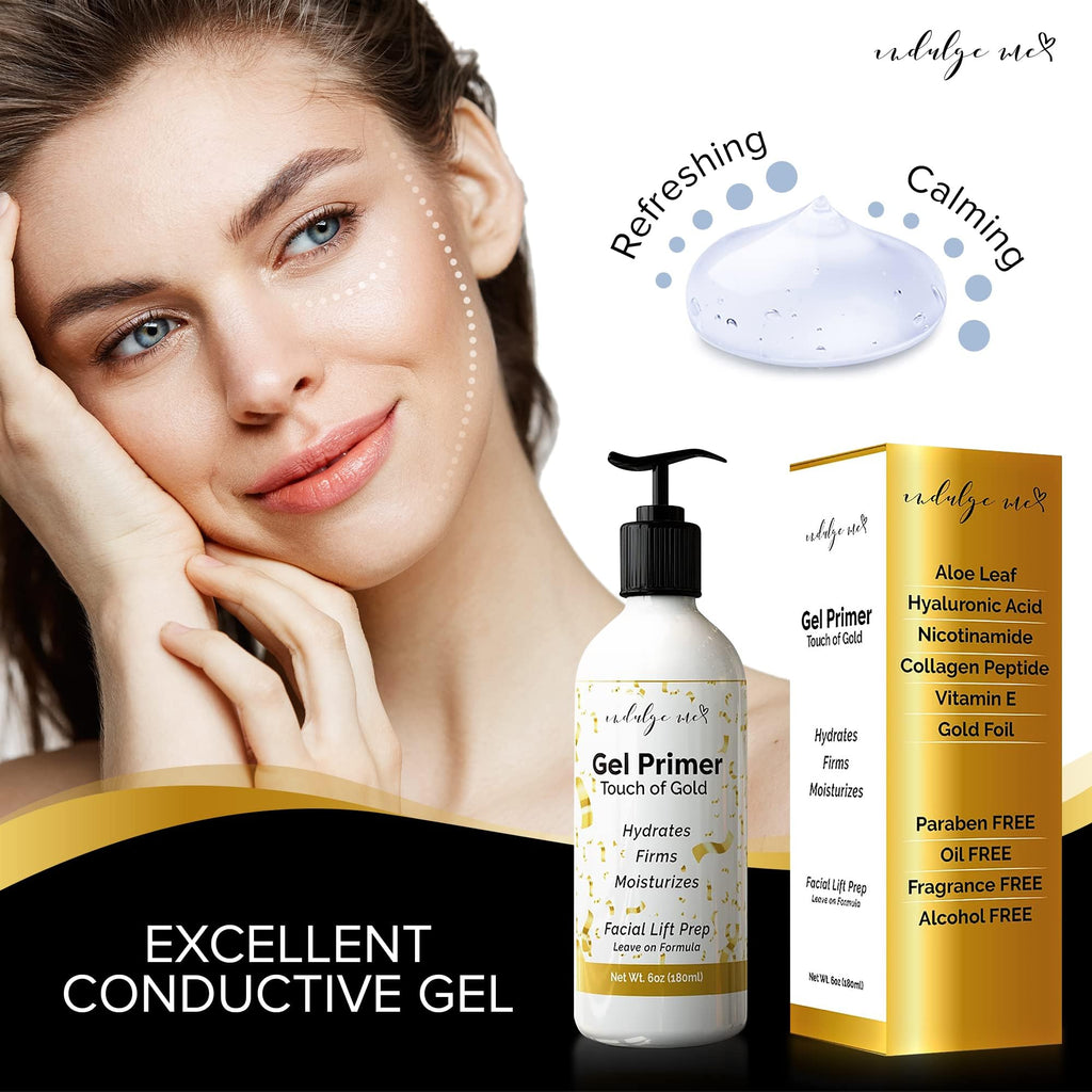 IndulgeMe Conductive Gel – Facial Hydrating Primer with Hyaluronic Acid, Collagen Peptide, Niacinamide & Gold Foil