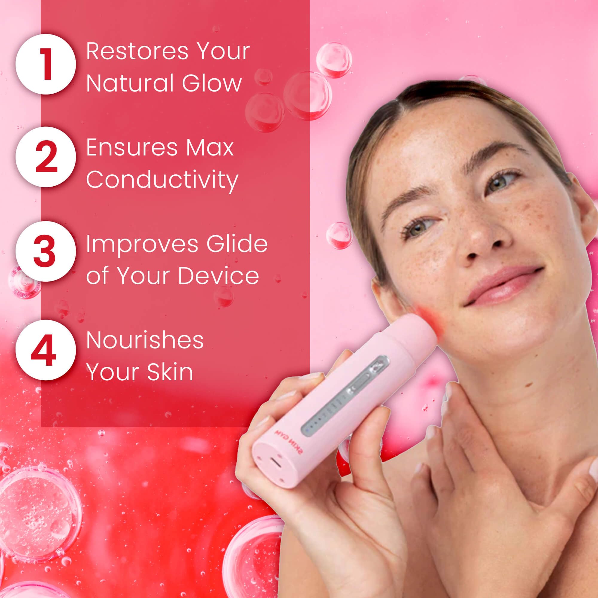 IndulgeMe Conductive Gel – Collagen, Ceramide & Hyaluronic Acid for Microcurrent Devices | Fragrance-Free Korean Formula