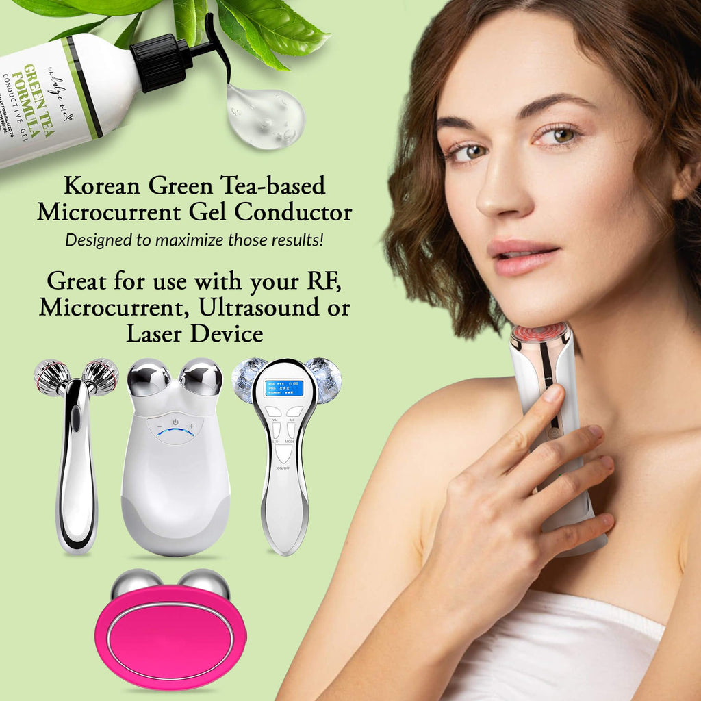 IndulgeMe Facial Conductive Gel for Microcurrent Devices – Korean Green Tea, Aloe & Hyaluronic Acid