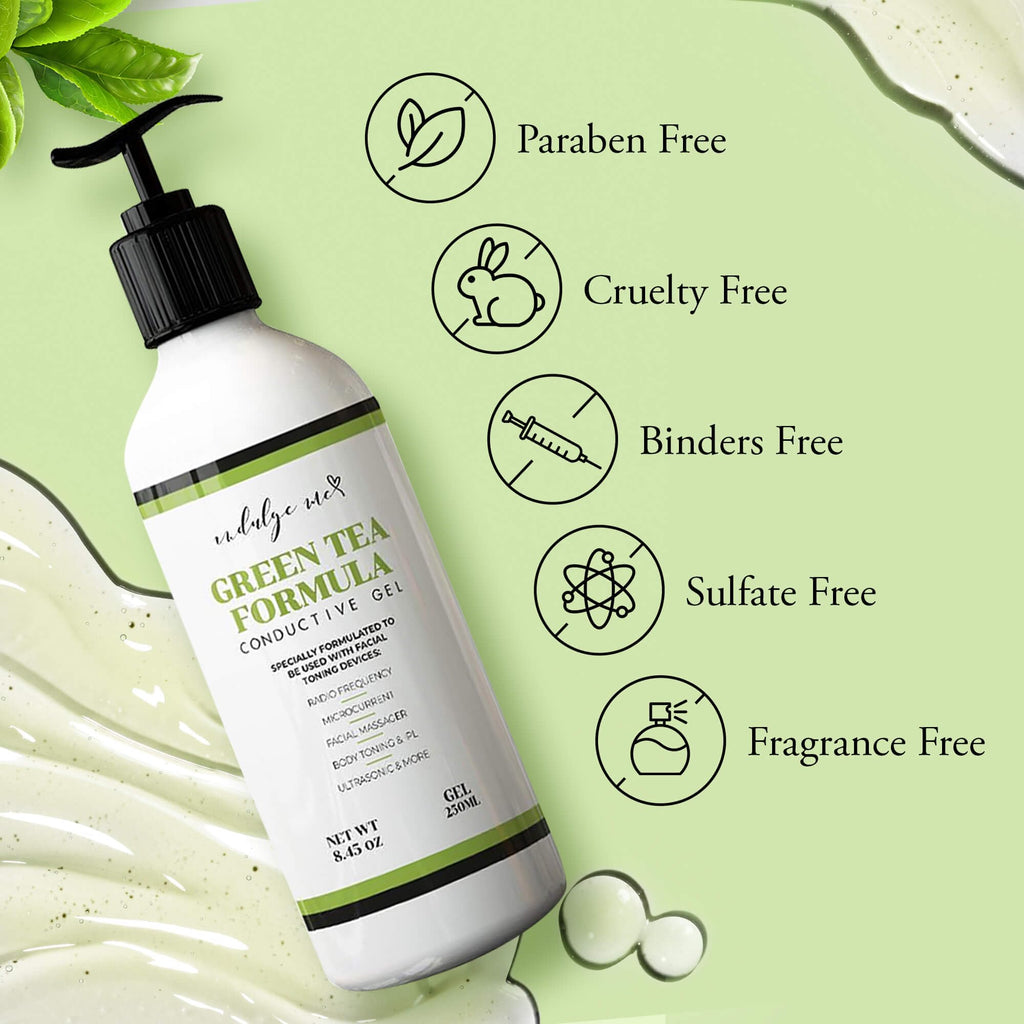 IndulgeMe Facial Conductive Gel for Microcurrent Devices – Korean Green Tea, Aloe & Hyaluronic Acid