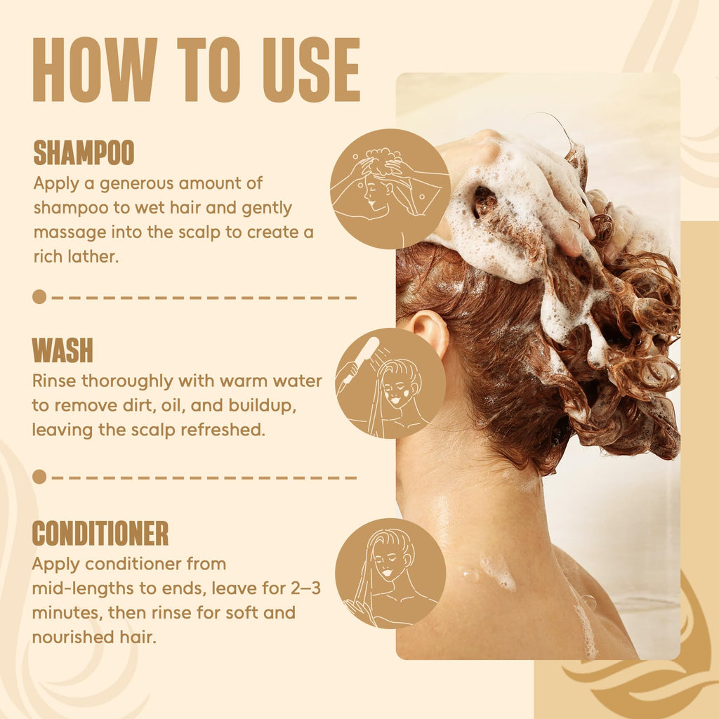 INFINA ESSENTIALS Keratin Shampoo & Conditioner Set – 16 fl oz Each | Batana Oil & Bamboo Extract