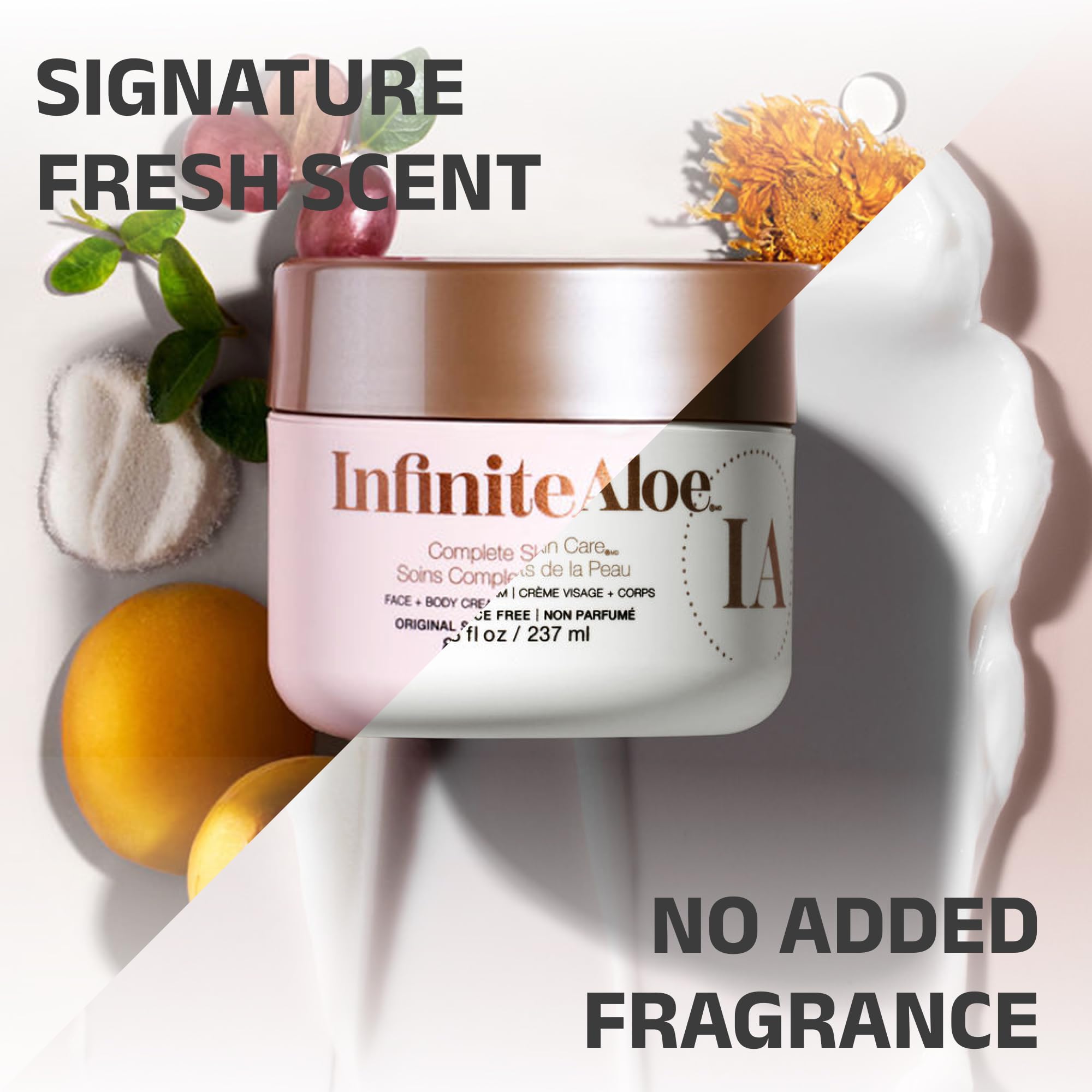 InfiniteAloe Complete Skin Care – Aloe Vera Moisturizer for All Skin Types (8oz Jar + Travel Jars)