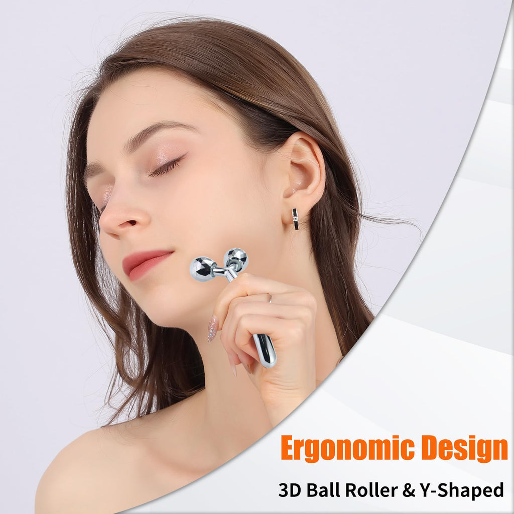 InfiniteRelax Face Massager – Metal Roller & Gua Sha Tool for Spa-Like Skincare