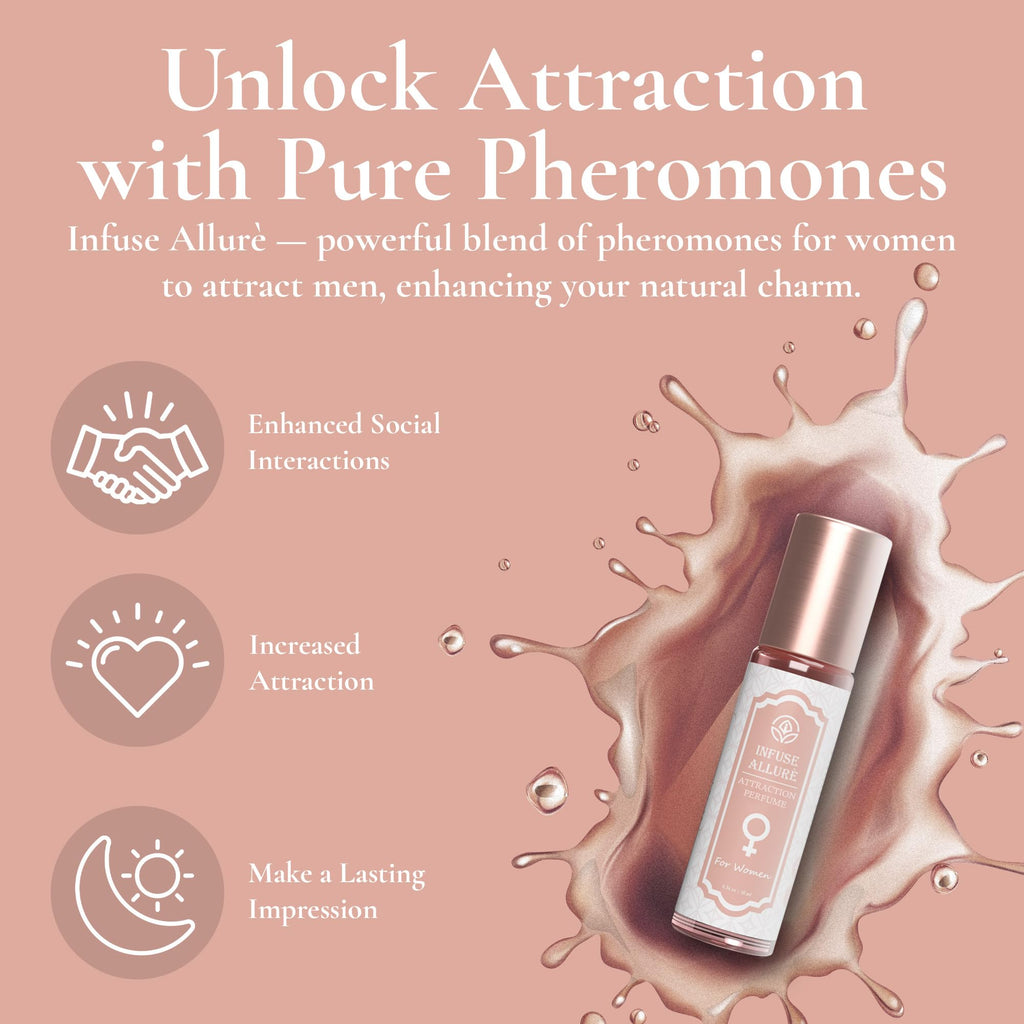 Infuse Allurè Premium Pheromones Perfume for Women – Alluring French Fragrance Roll-On, 10ml