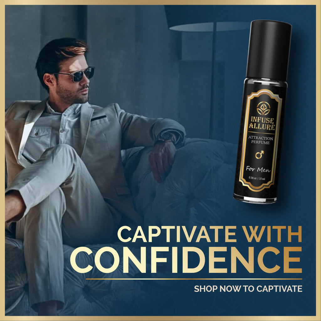 Infuse Allurè Premium Pheromones Perfume Oil for Men – Bold, Extra Strength Formula, Long-Lasting Scent 10ml