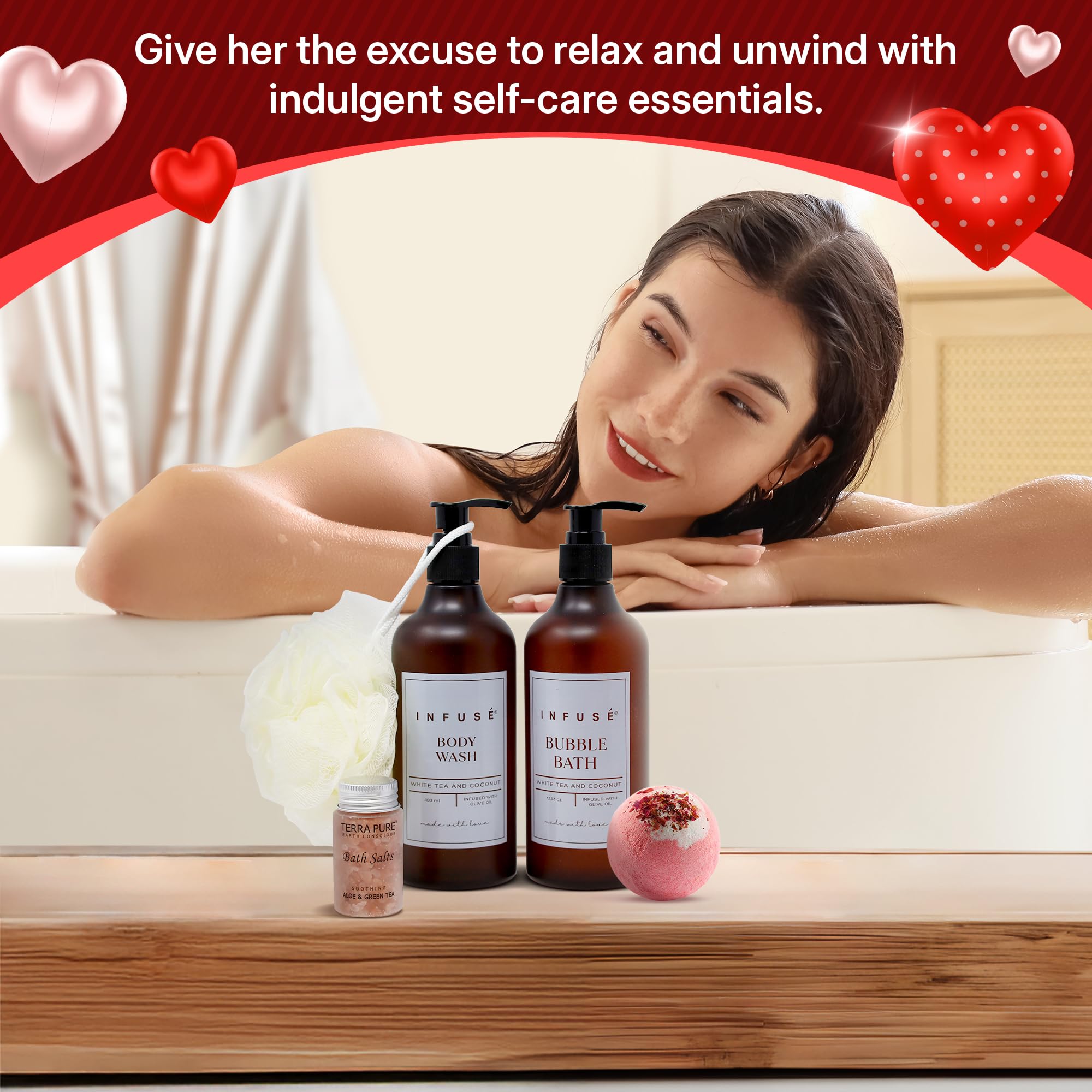 INFUSÉ 17-Piece Luxury Gift Set with Robe – White Tea & Coconut Bath Collection