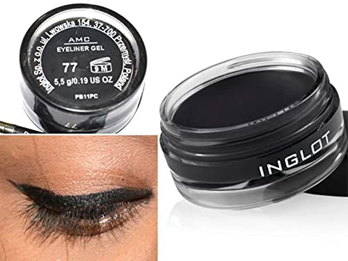 Inglot AMC Eyeliner Gel 77 + Brush 30T — Precise, Long-Lasting Eye Makeup