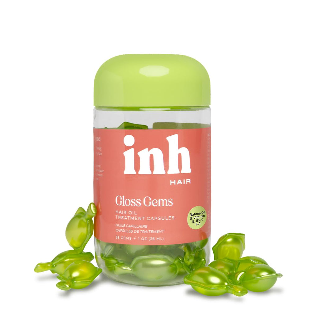 INH Hair Gloss Gems – Lightweight Hair Oil Capsules for Shine, Frizz Control, and Fragrance (35 Capsules)