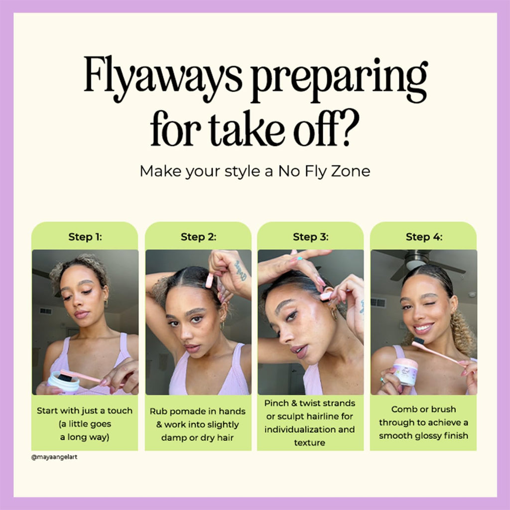 INH Hair Pomade for Flyaways – Water-Based, Strong Hold, Sweat-Proof | Glossy Finish, 2oz
