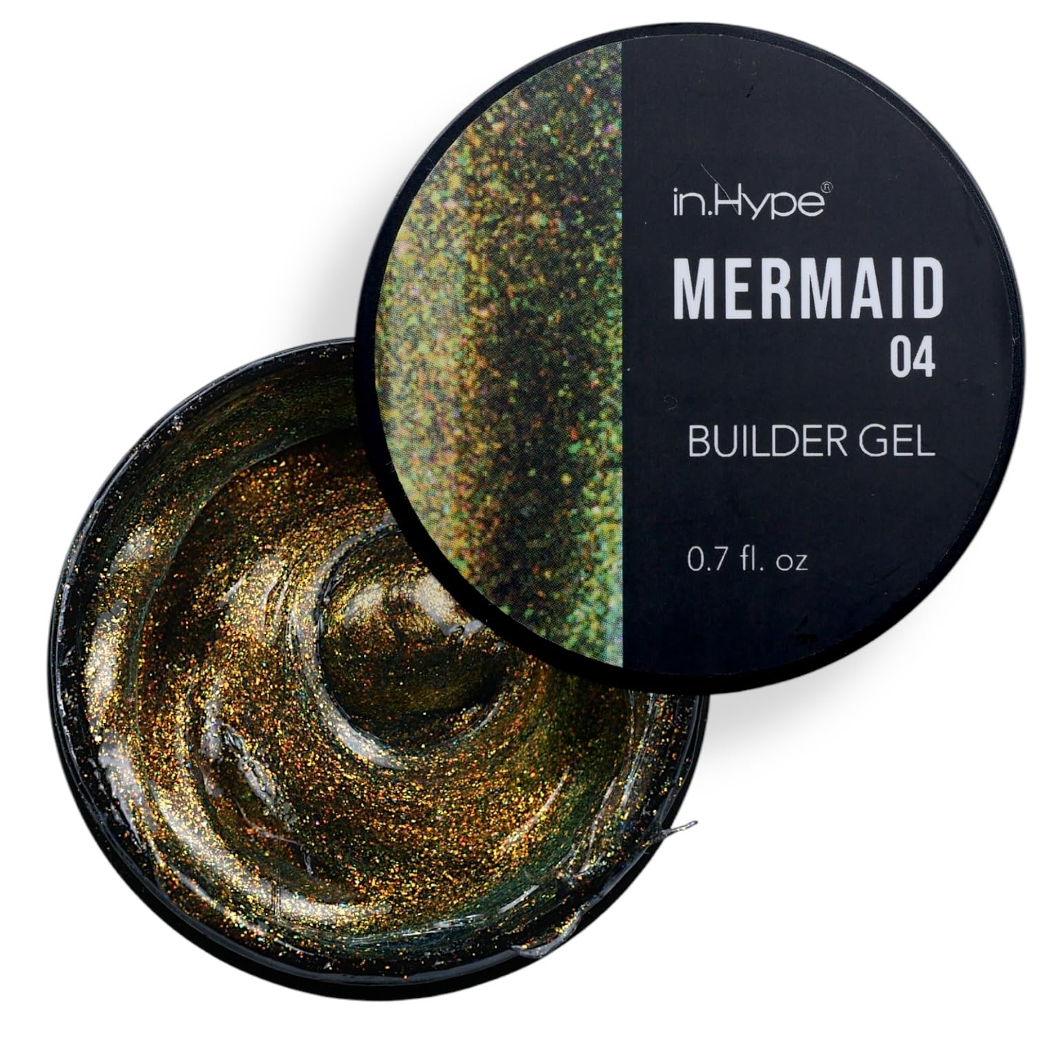 IN.HYPE Hard Builder Gel - Nail Overlays & Extensions with Mermaid Chameleon Sparkle