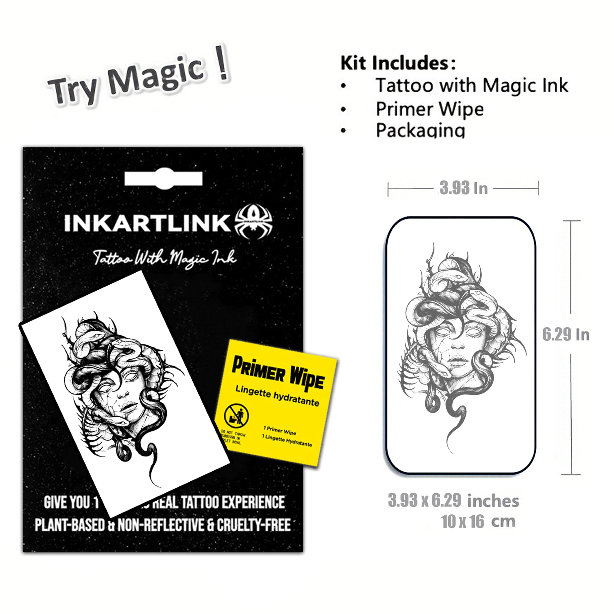 INKARTLINK Semi-Permanent Tattoos – Realistic, Waterproof Arm Tattoos | Femme Fatale