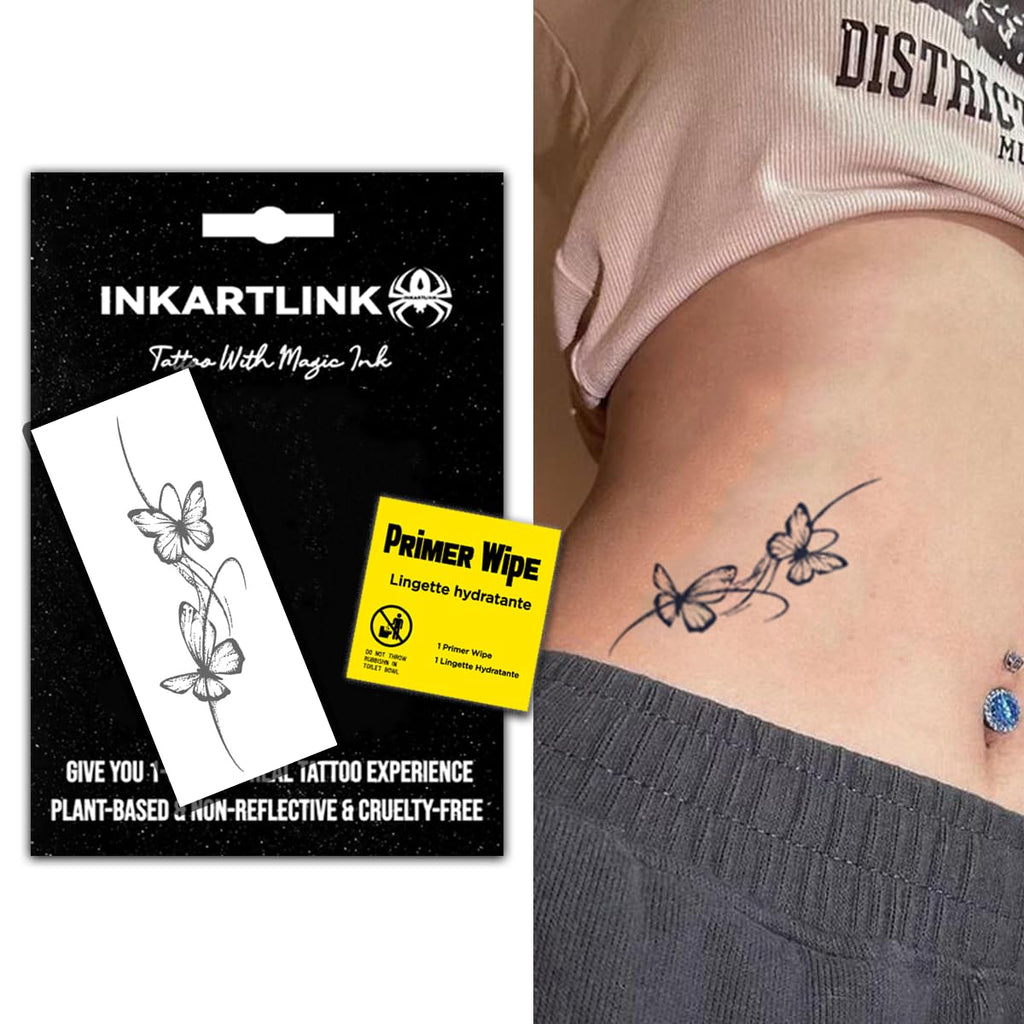 INKARTLINK Butterfly 11 Semi-Permanent Tattoos for Women – Waterproof & Lasts 7–14 Days