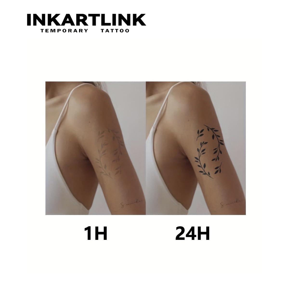 INKARTLINK Semi Permanent Tattoo — 2-Piece Full Arm Sleeve Set (Lion, Jesus) | Waterproof & Anti-Transfer