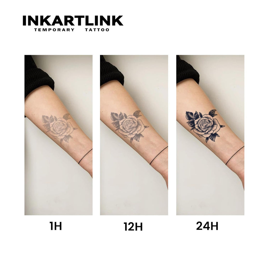INKARTLINK 2 Sheets Extra Large Semi-Permanent Tattoos – Blooming Cascade, Waterproof & Realistic