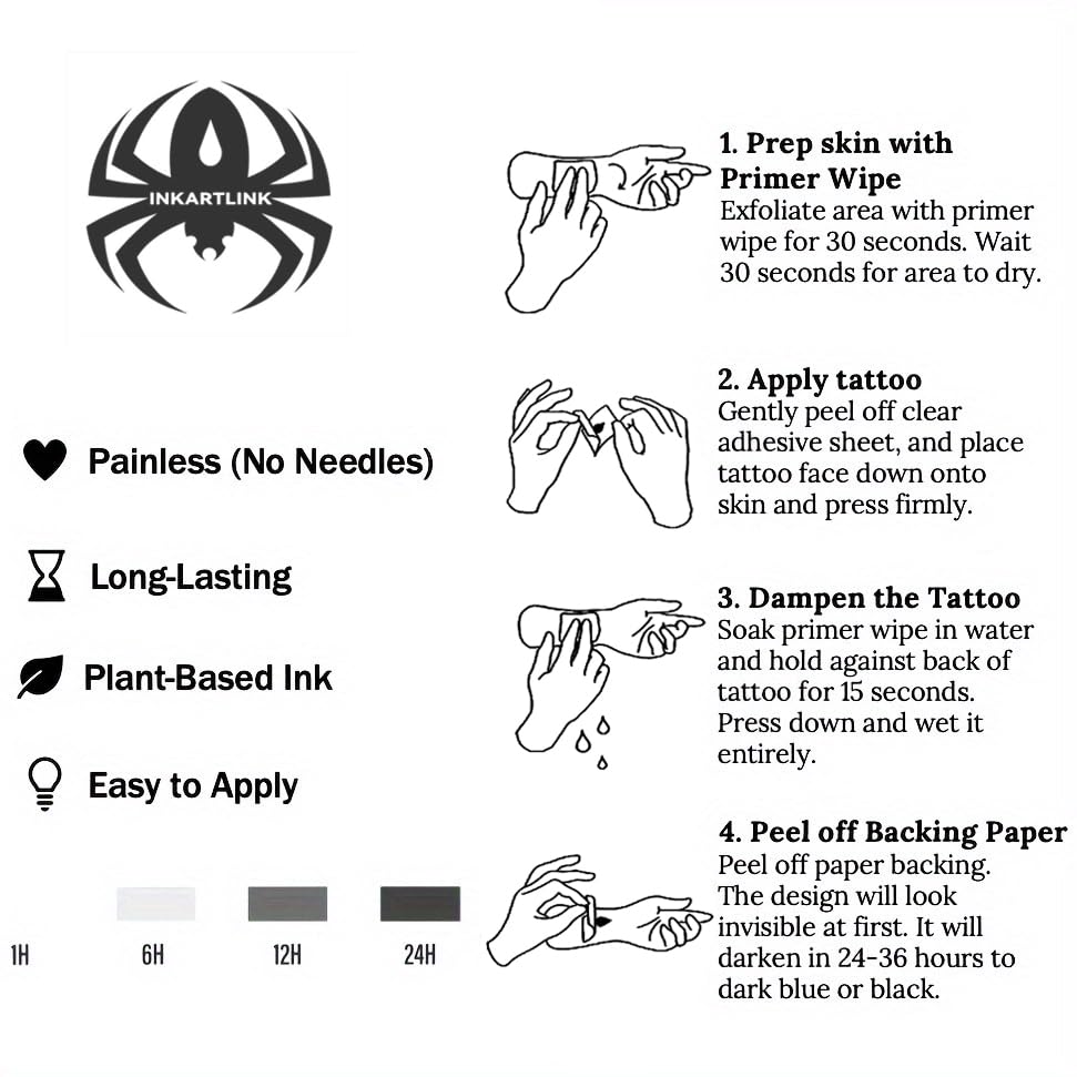 INKARTLINK Semi Permanent Tattoo – Koi & Lotus Arm Tattoo Set, 2-Piece with Anti-Transfer Sleeves